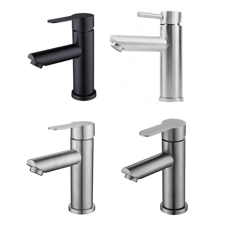 Basin Sink Bathroom Faucet Deck Mounted Hot Cold Water Basin Mixer Taps Matte Black Lavatory Sink Tap Crane