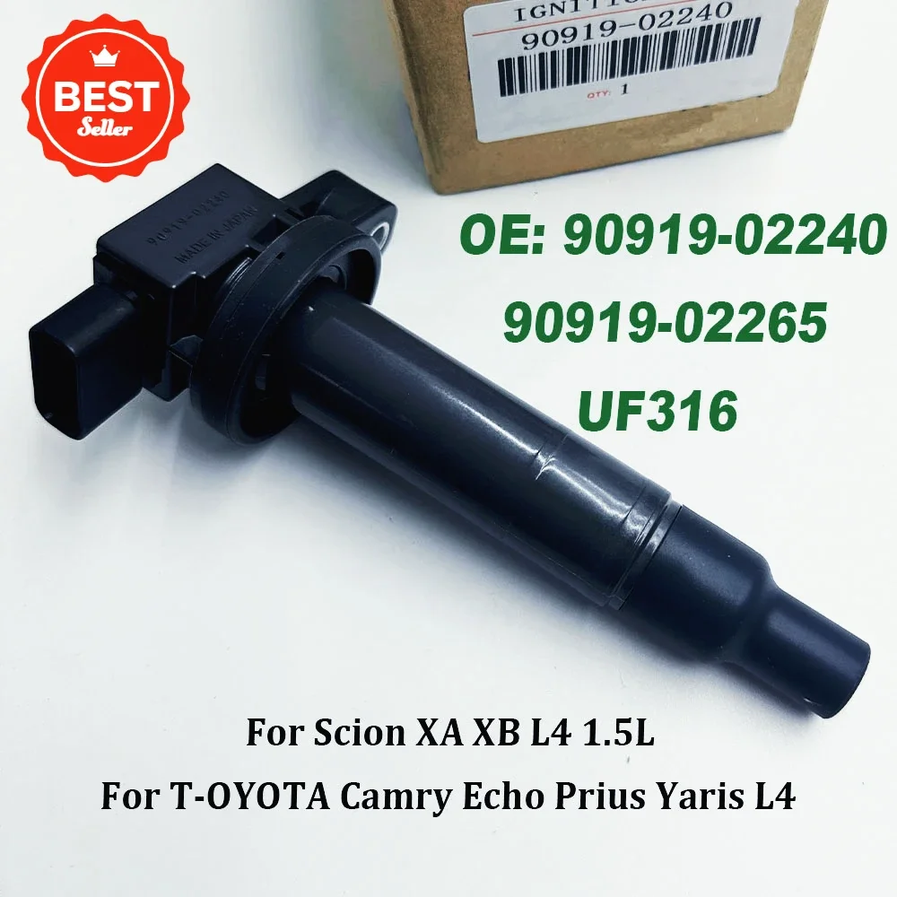 

4PC High Quality 90919-02240 Ignition Coil 673-1306 For S-cion XA XB Echo Prius Yaris L4 1.5L UF316 90080-19021 90919-T2003