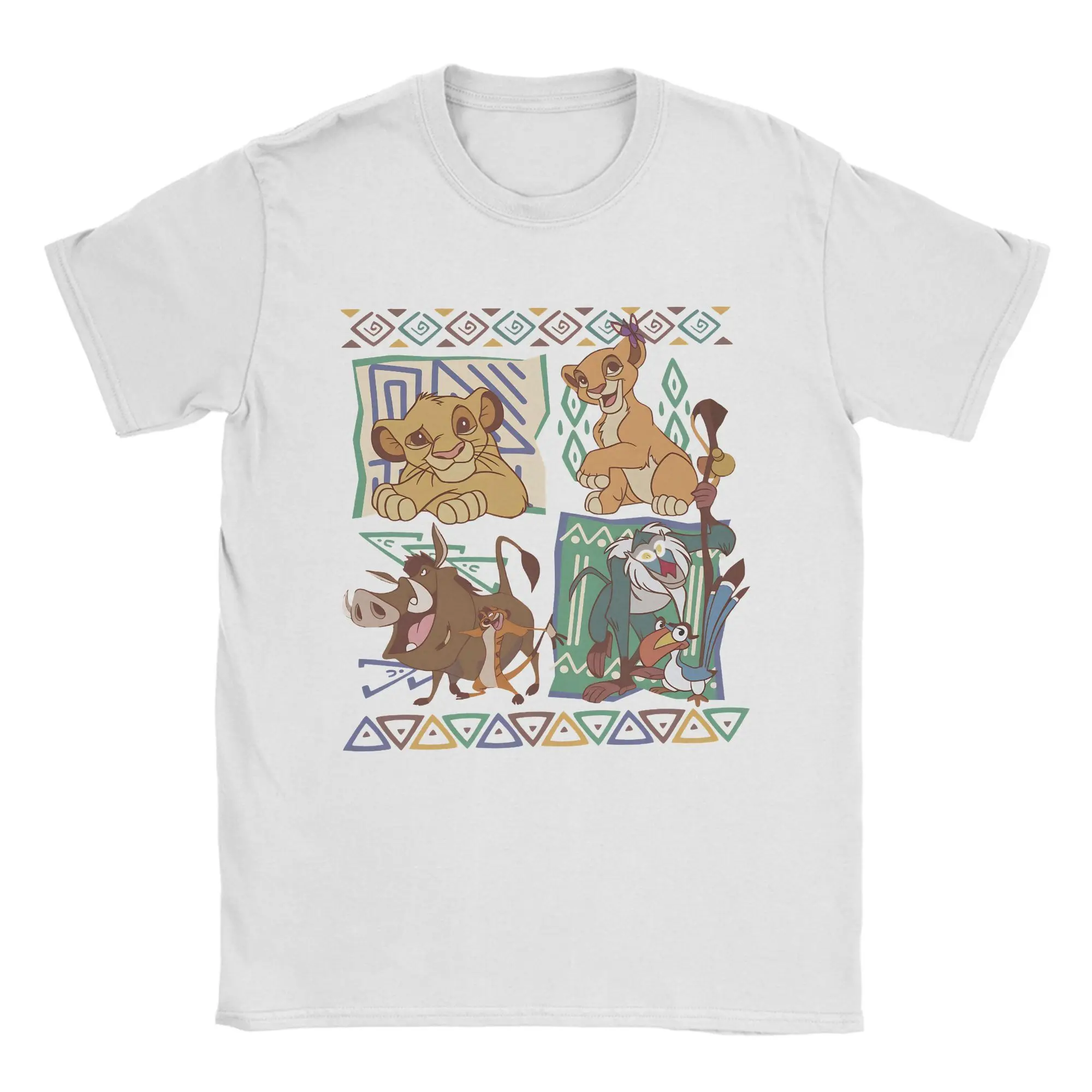 The Lion King Men's T Shirt  Humor Tees Short Sleeve O Neck T-Shirts Pure Cotton Plus Size Clothing