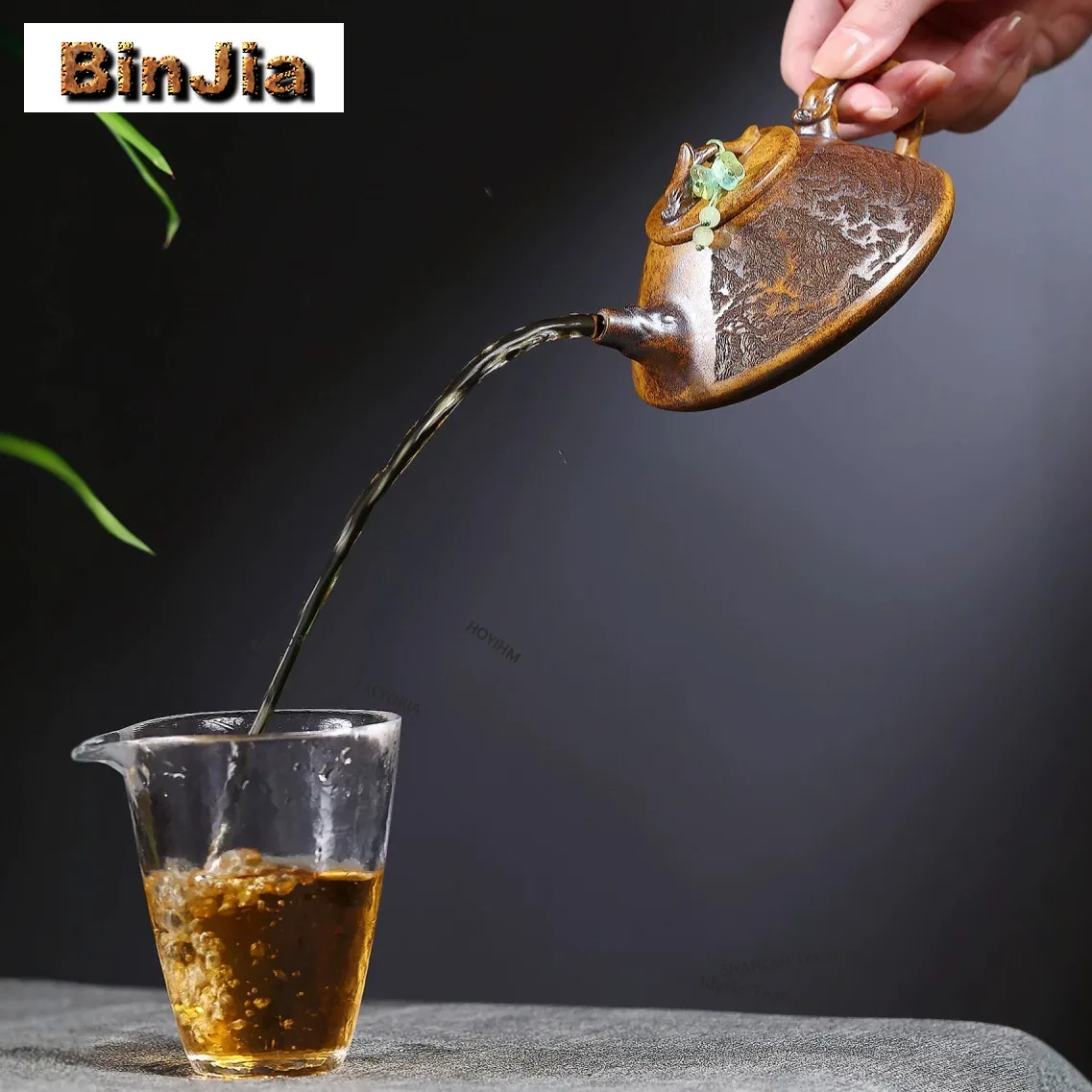 BAEJORIA 160ml Boutique Yixing Purple Clay Teapots Handmade Stone Scoop Pot Raw Ore The Keel Gold Sand Mud Kettle Zisha Tea Set