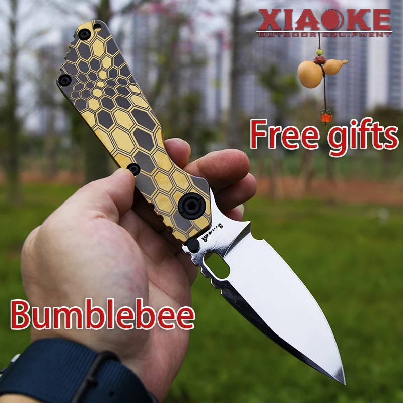 

Bumblebee TC4 Titanium EDC Knife M390 Steel Blade with Mirror Finish Premium Folding Pocket Knife for Camping Hunting Collector