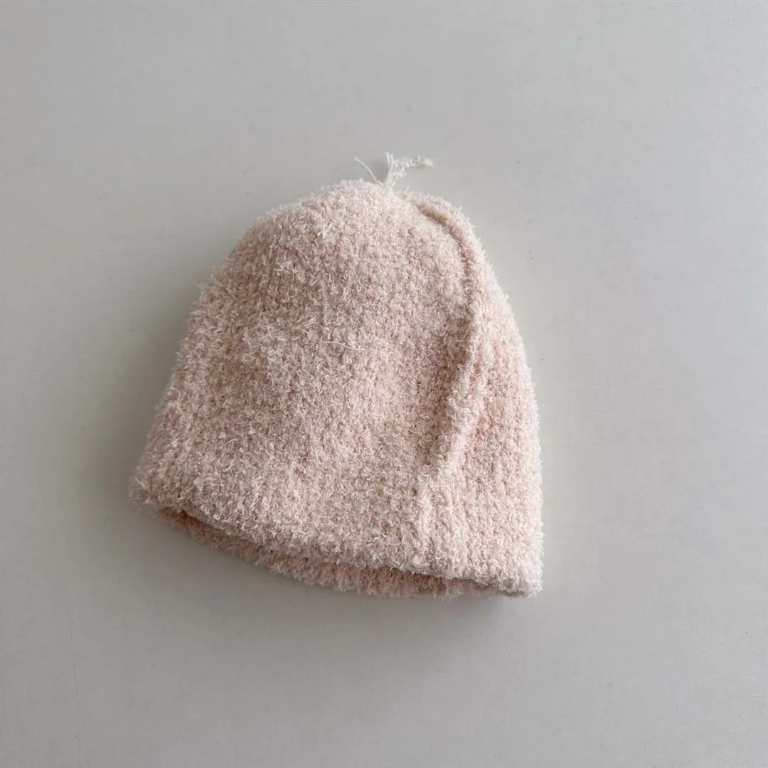 Embroidered Bear Baby Hat 2023 Autumn Winter Plush Kids Beanie Warm Hat Korean Baby Ear Protection Caps