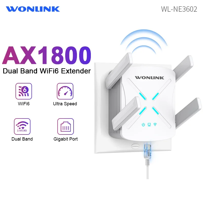 WiFi 6 Extender 1800Mbps/WiFi 5 1200Mbps Extender Dual Band 2.4G&5.8G Wireless Repeater WiFi Range Booster AP/Router 4 Antennas