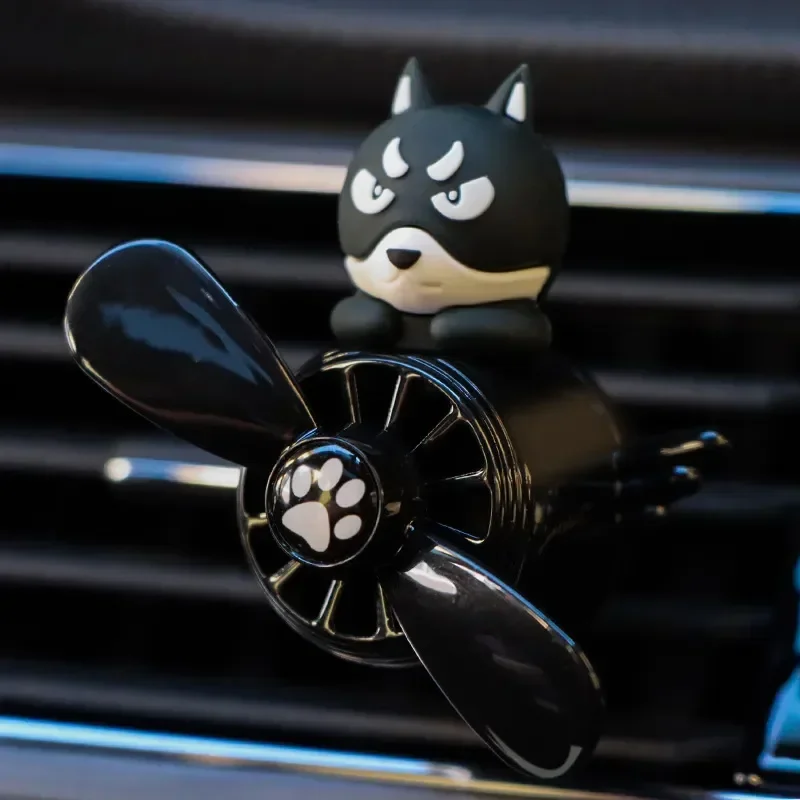 Car Air Freshener Pet Style Air Outlet Diffuser Retro Style Pilot Rotating Propeller Fragrance Air Freshener Perfume Accessories