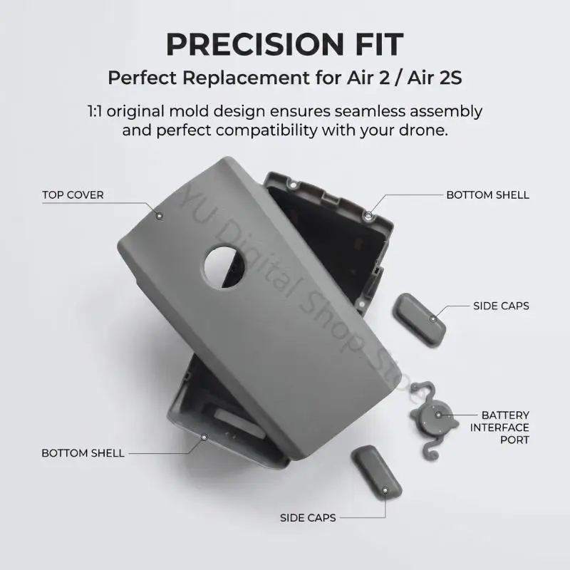 96BA Kunststoff-Ersatzbatteriegehäuse für Modelle der Air 2-Serie, geformtes Schalengehäuse-Set für die Reparatur beschädigter – Detail 5