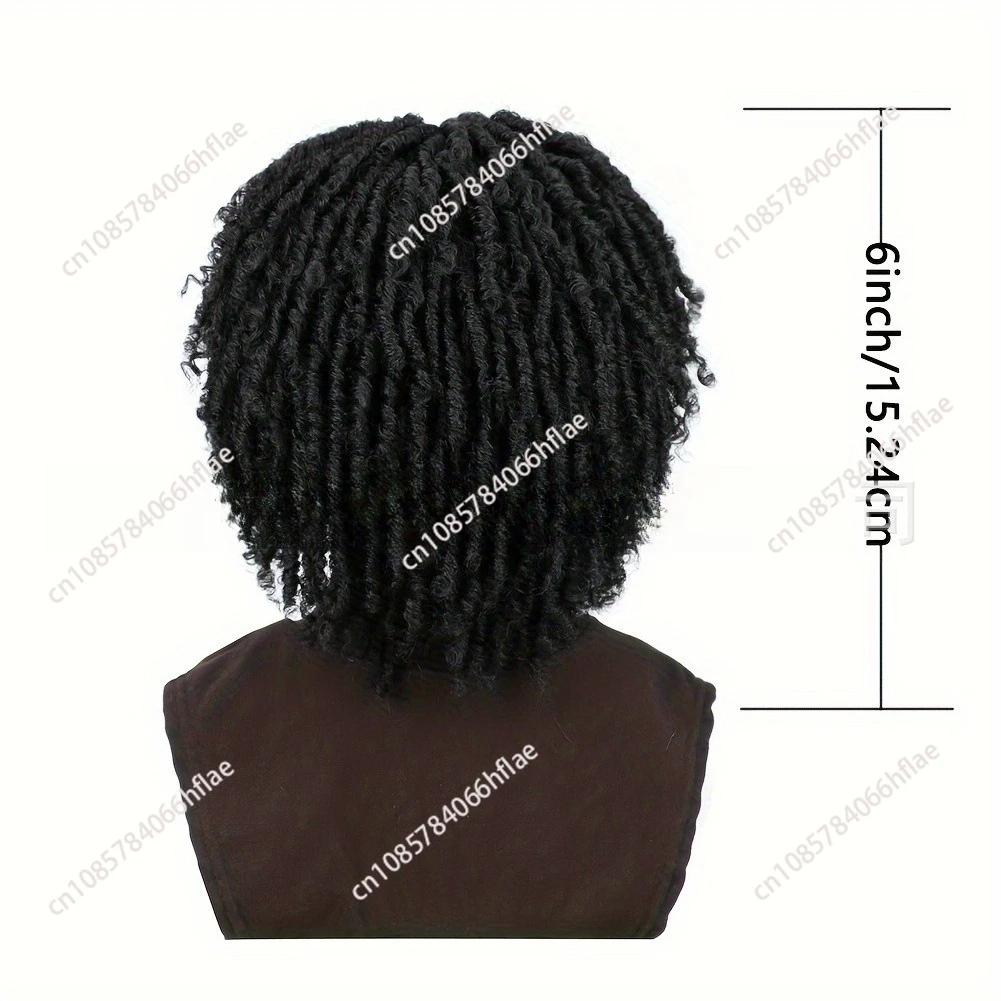Foreign Trade African Dreadlocks Hollow Tube Curly Wig European and American Black Men's Synthetic Hair Wig