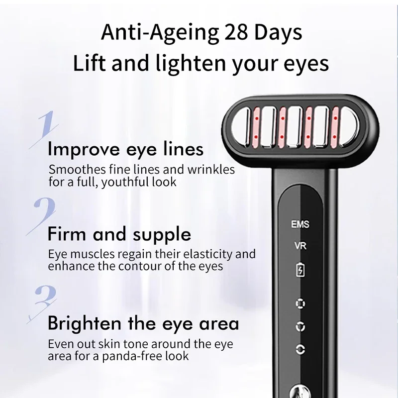 360° Face Eye Beauty Device Facial Face Eyes Massage Rotate Wand Reduce Wrinkles Anti-Aging Skin EMS LED Display  Care Tools