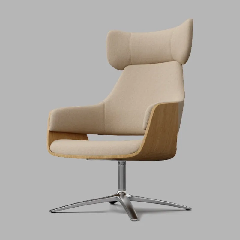 Single sofa, modern light luxury business reception and negotiation, simple and creative high-back solid wood leisure