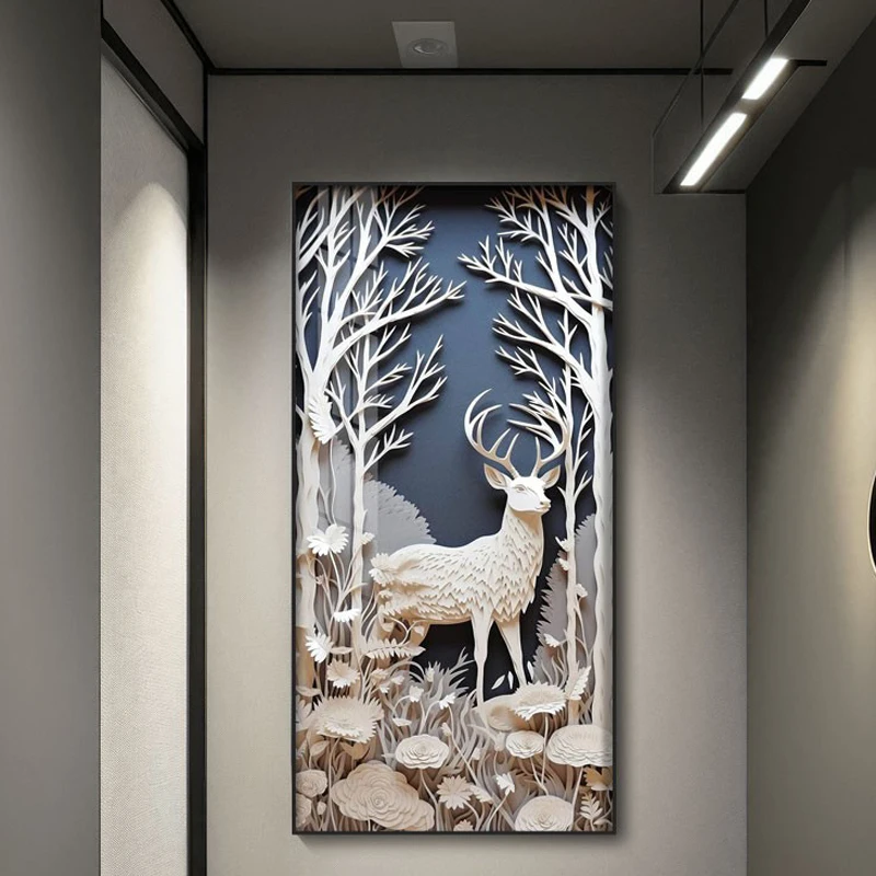 

Deer Led Crystal Porcelain Wall Lamp Wall Art Home Appliance Room Decoration Tableau Art Mural Corridor Restaurant Interior Lamp