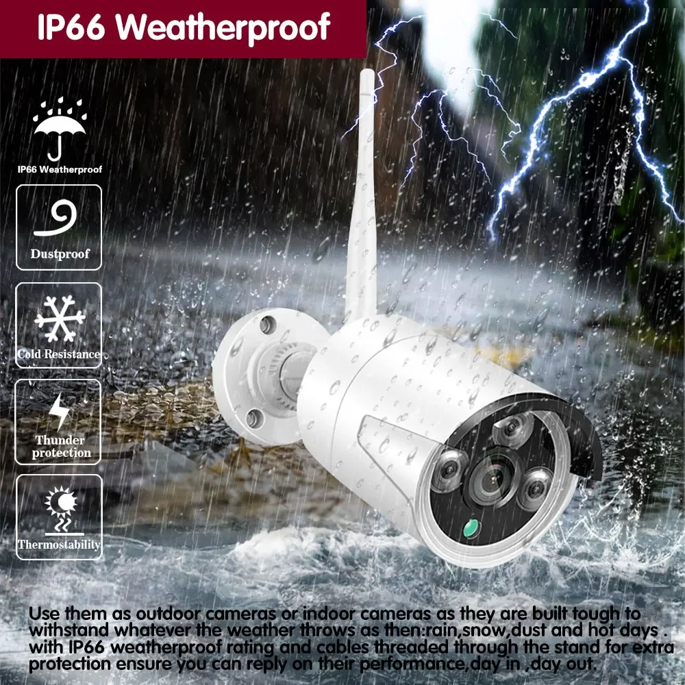 5MP Wifi Bullet Camera Camera System 8CH Outdoor Waterproof Audio Record 8CH Wireless NVR Kit 4CH CCTV Video Surveillance Kit