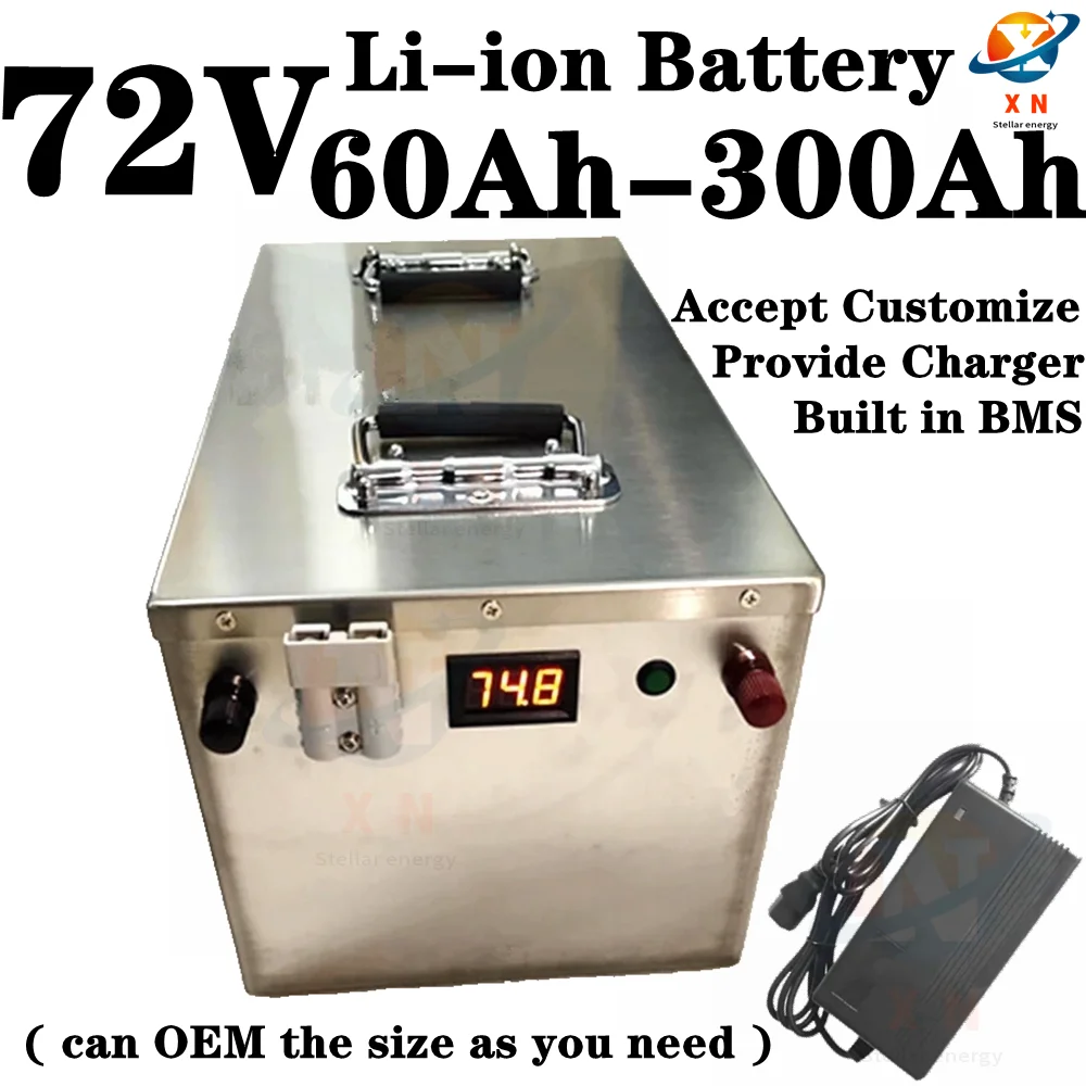 

72V Lithium Battery 60Ah 100Ah 120Ah 150Ah 180Ah 200Ah 280Ah 300Ah Li-ion for 7KW 14KW Scooter Motorcycle Tricycle Hybrids