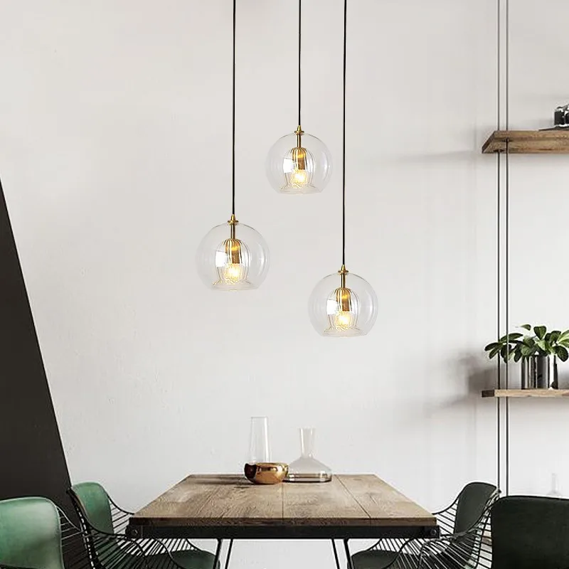 Imagem -05 - Modern Led Pendant Light Abajur de Bola de Vidro Dourado Luzes Suspensas para Sala de Jantar Iluminação de Decoração do Quarto