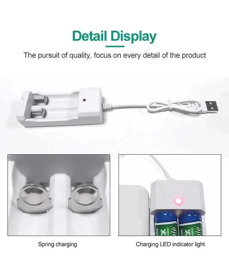 2 Slots Ni-MH Battery Charger USB Plug For 1.2V AA/AAA Rechargeable Batteries Charger Smart Fast Charging Accessories