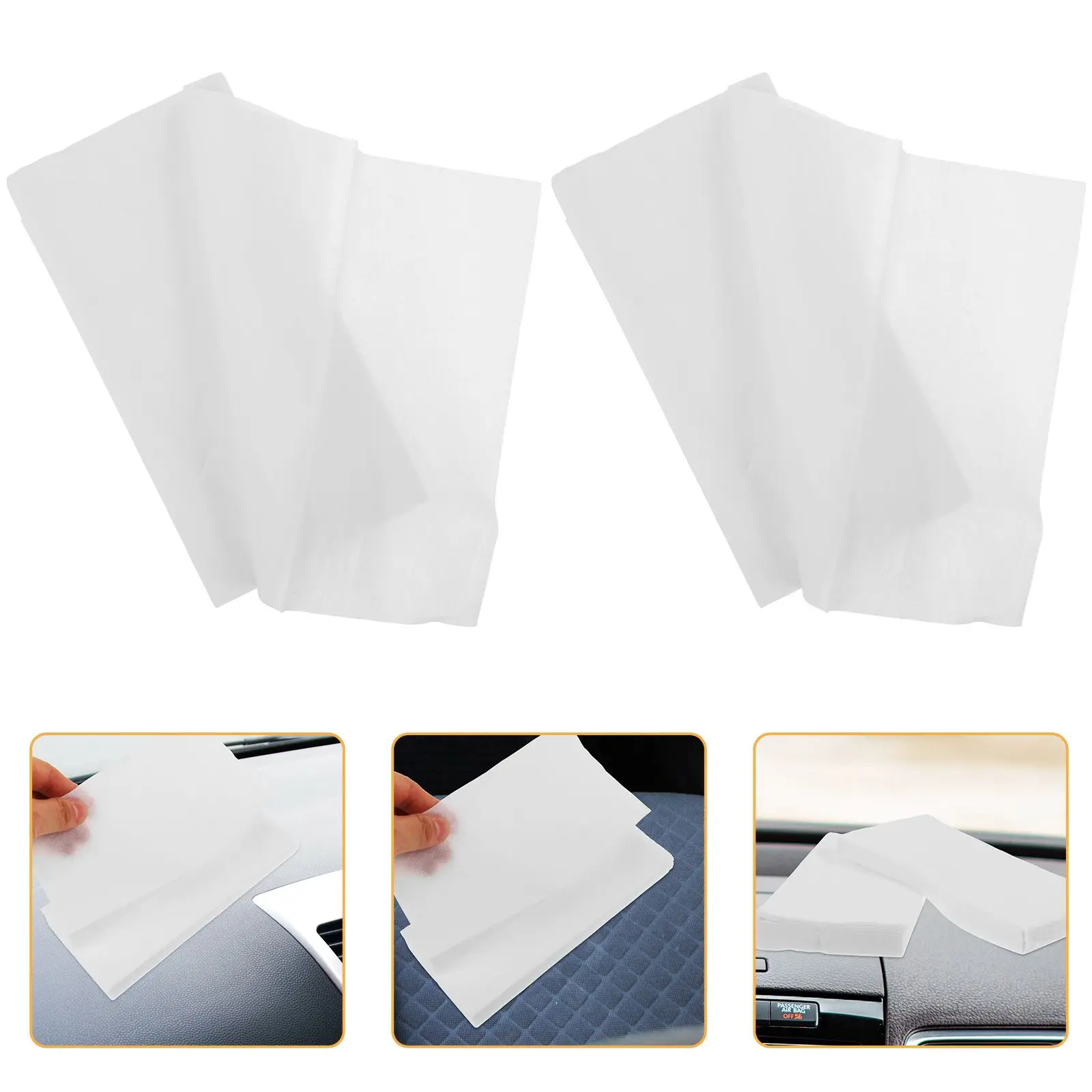 

10 Packs Car Tissue Refill Soft Wood Pulp Paper Napkins 50 Sheets per Pack for Hotel Kitchen Bedroom Travel Use