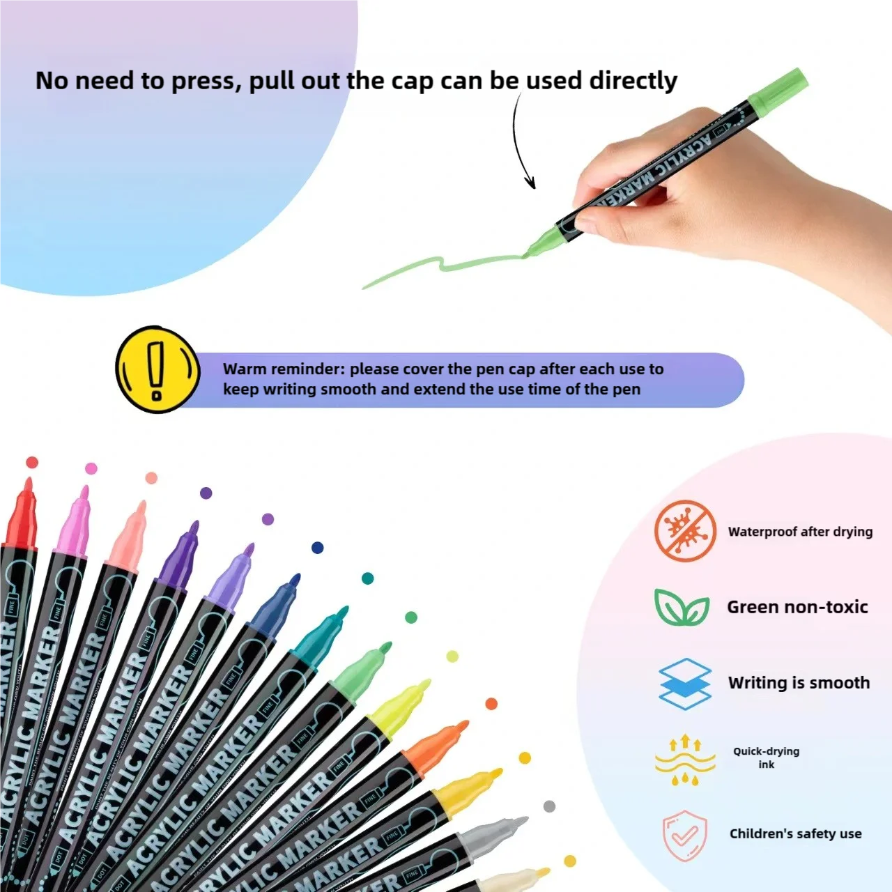 100/120 Colors Dual Tips Acrylic Marker for Painting Kids Stone Paint Markers Ceramic Glass Wood DIY Art Stationery School