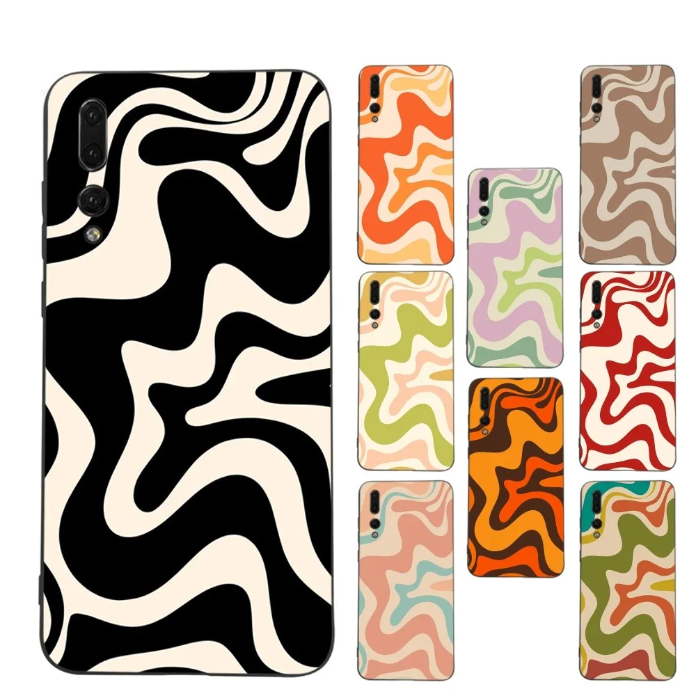 Liquid Swirl Abstract Pattern in Beige Sage Green Phone Case For Huawei P 8 9 10 20 30 40 50 Pro Lite Psmart Honor 10 lite 70