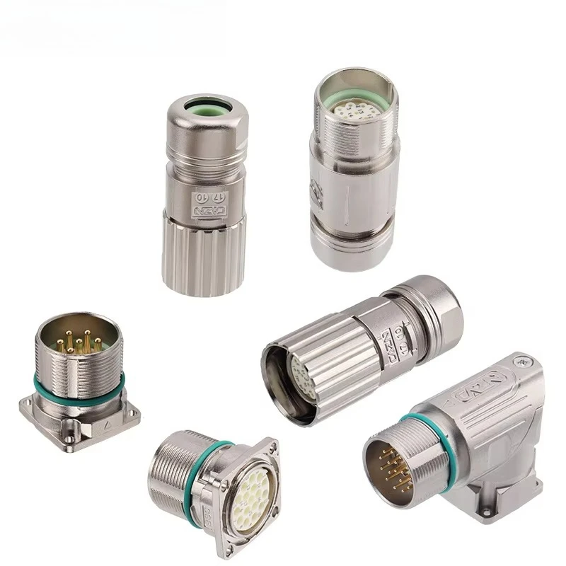 

Wholesales IP67 M23 Series 6 8 9 12 17 19 Threaded Coupling Female & Male signal Power Connector Socket