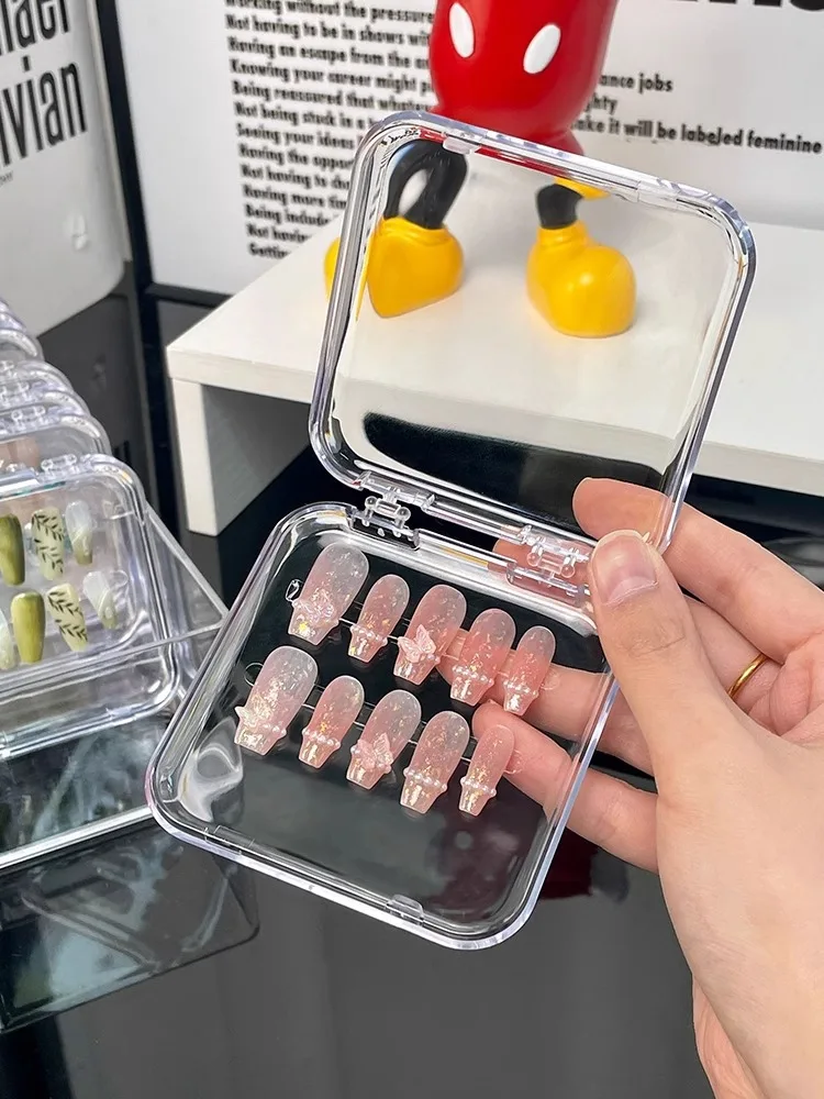 

3PCS Nail Art Storage Box Transparent Acrylic Manicure Organizer Case DIY Nail Art Display Box Fake Nail Storage Case