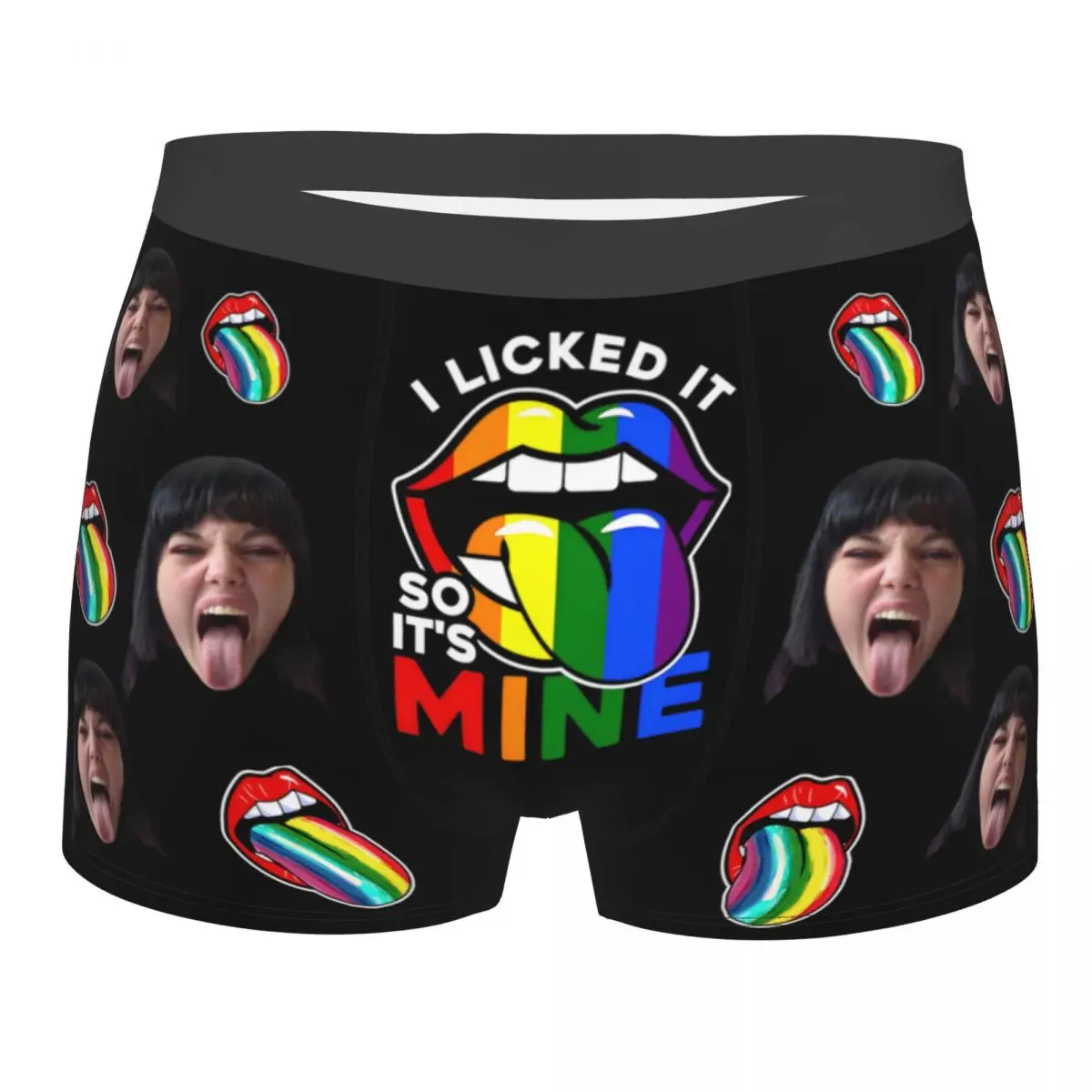 Men's I Licked It So It's Mine LBGT Pride Gift Boxer Briefs Birthday Gift Shorts Panties Personalized Underwear for Boyfriend