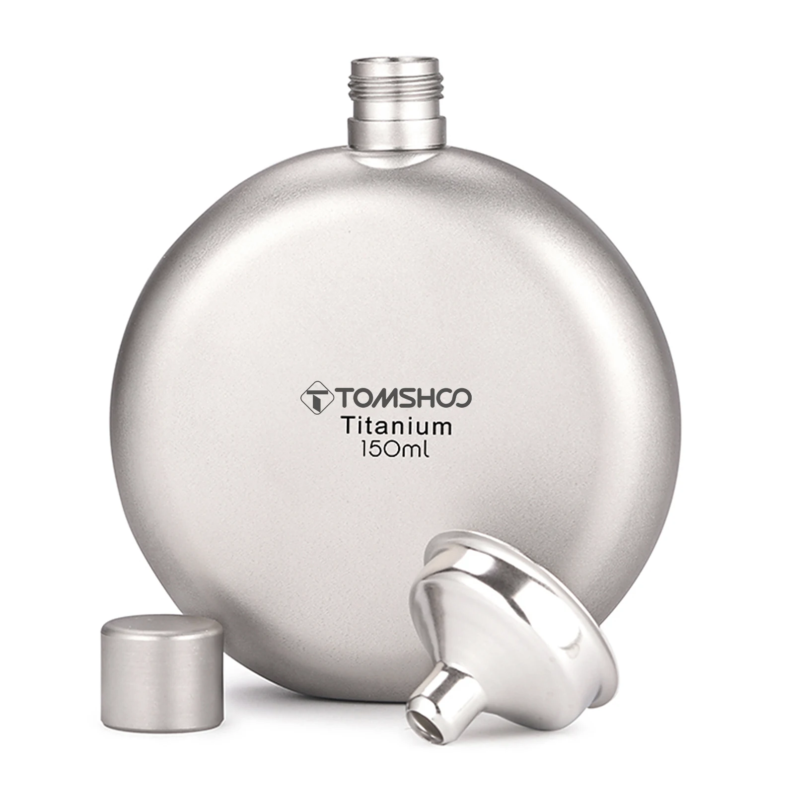 TOMSHOO 150ml Leakproof Titanium Flask Alcohol Whisky Wine Flask for Outdoor Camping Backpacking Travel Picnic