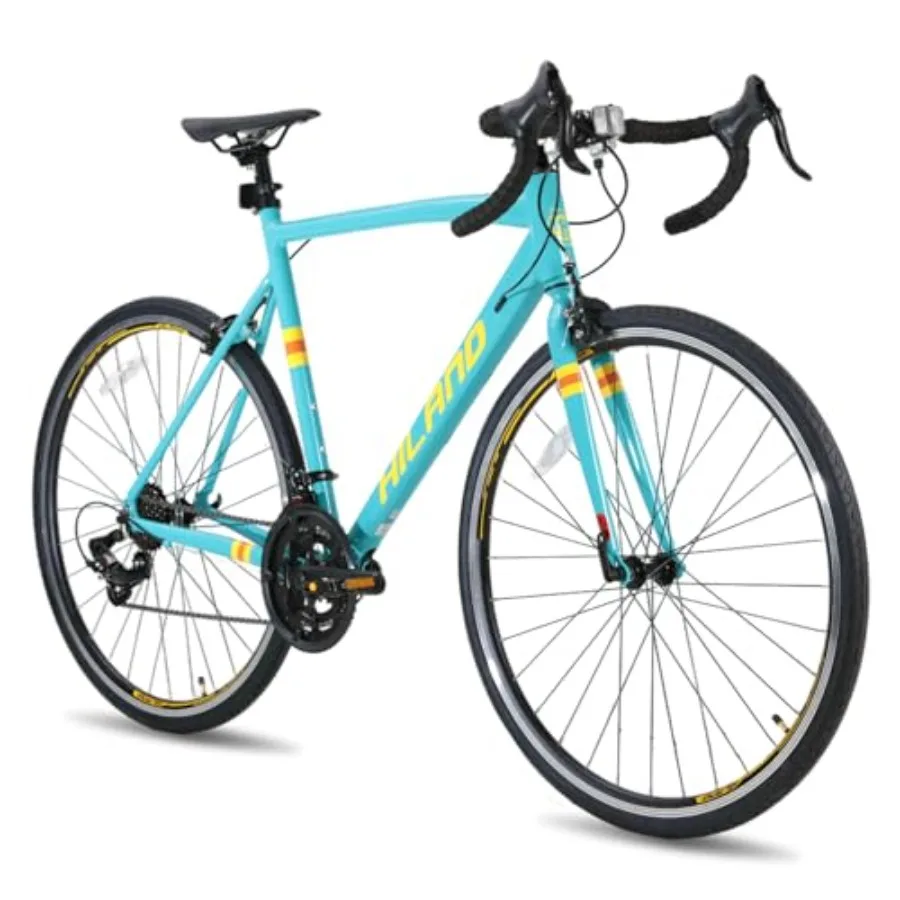 

City commuter and racing bike with aluminum frame, 14-speed drivetrain, 700c wheels, versatile for men and women