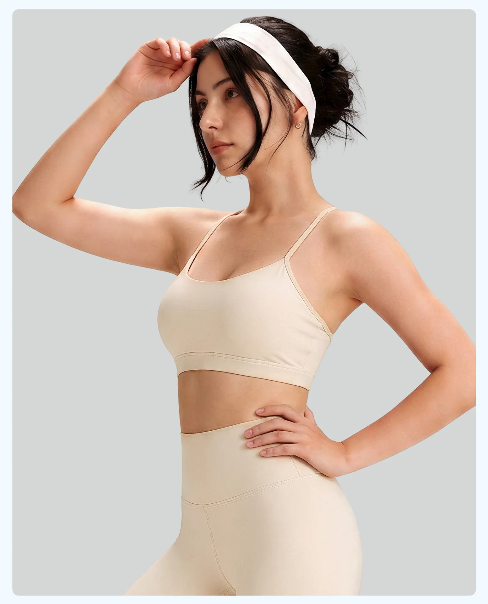 Women Plus Size Cross-Border High Stretch Naked Feel Sports Bra, Removable Pads Yoga Tank Top Workout Vest