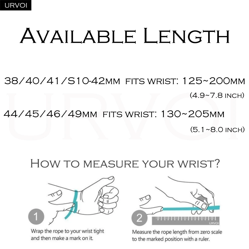 URVOI Band for Apple Watch Ultra 2 1 Series 10 9 8765 SE Wave Sport loop nylon strap wristband for iWatch hook and loop fastener