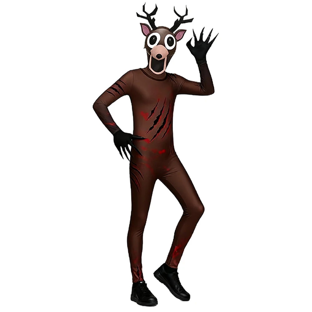99 ليال في الغابة الغزلان زي تأثيري الزي الرهيب هالوين زي للطفل الكبار كابوس الرنة هدية الكريسماس
