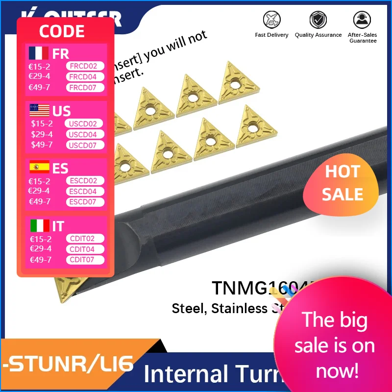 

Internal turning tool S16Q-STUNR16 S18Q-STUNR16 S20R-STUNR16 CNC lathe tool TNMG16 Carbide insert internal tool holder