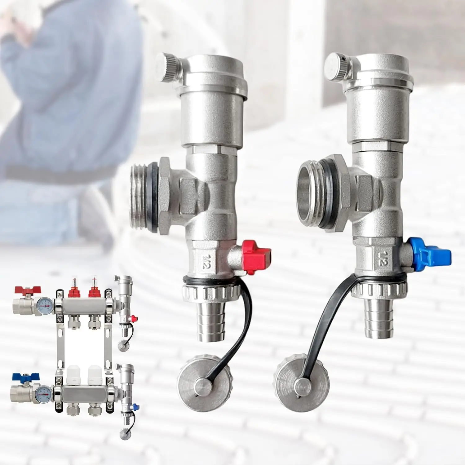 

For Heating Manifold 1 inch Exhaust Valve for Water Distributor with Automatic Air Vent and Leak Prevention Features