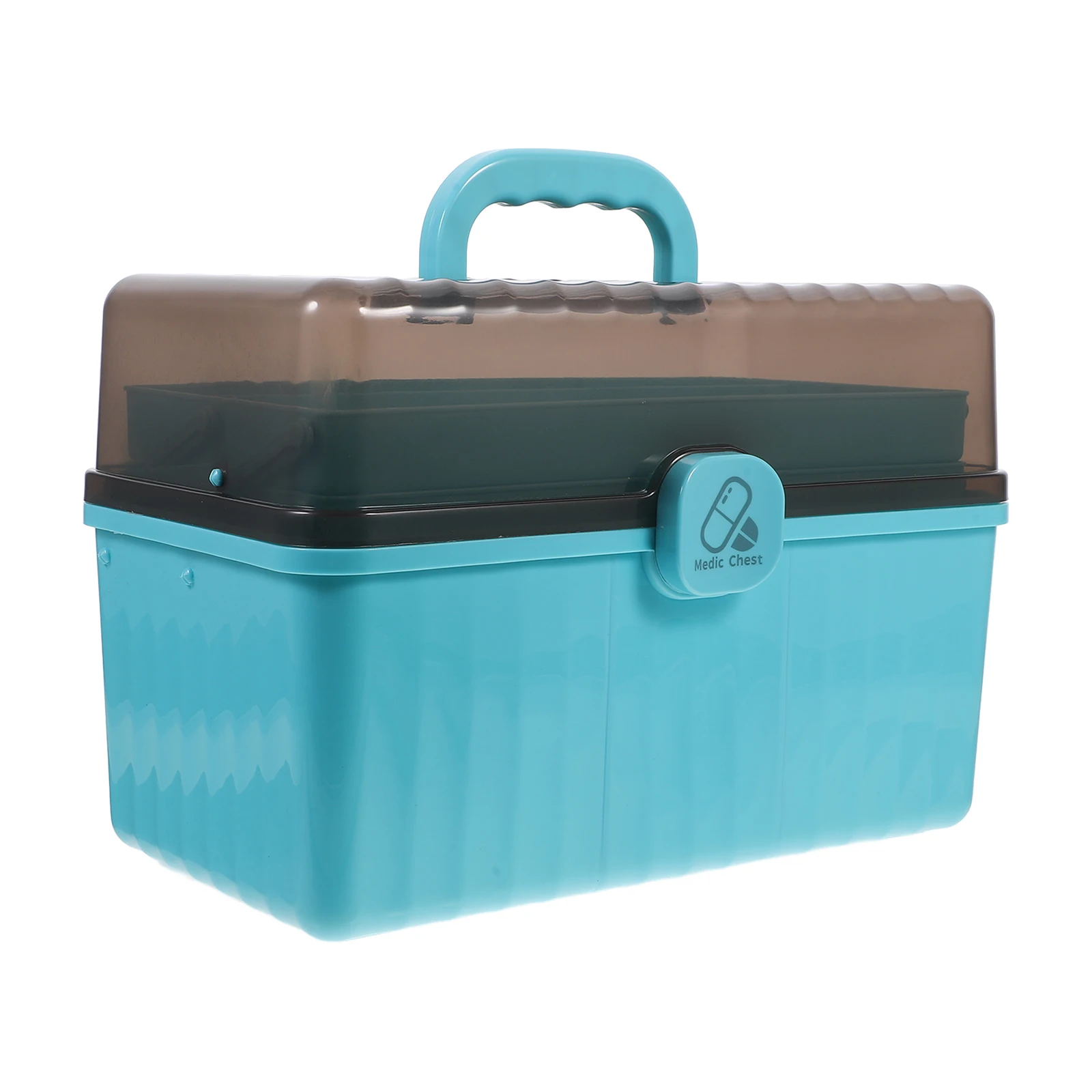 

Emergency Medicine Box Test Paper Storage First Aid Supplies Household Medication Drawer Blue Container Travel Small Kit