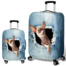 1 Pcs Thick Elastic Luggage Cover 3D Denim Animals Protector Fit 18-32 Suitcase Cute Cat Dog Styles Soft Travel Accessories