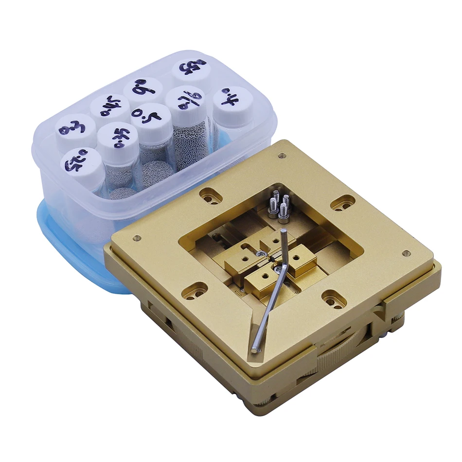 90mm Aluminium alloy BGA Reballing Station BGA Reball Kit Magnetism Lock 10pcs 90mm Universal Bga Stencil Planting jigs Fixtures