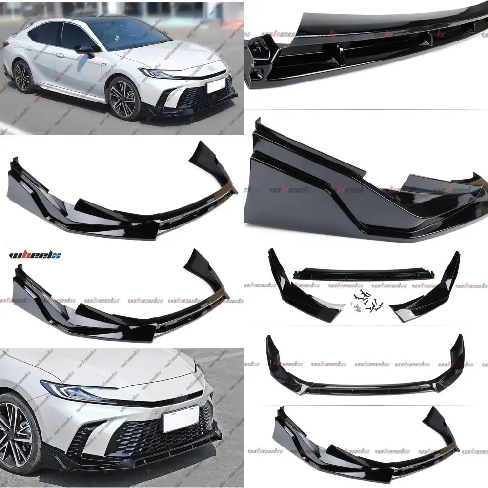 

Передняя губа, совместимая с Toyota Camry SE XSE 2025 года, комплект защиты бампера для нижнего подбородка и сплиттера (глянцевый черный)