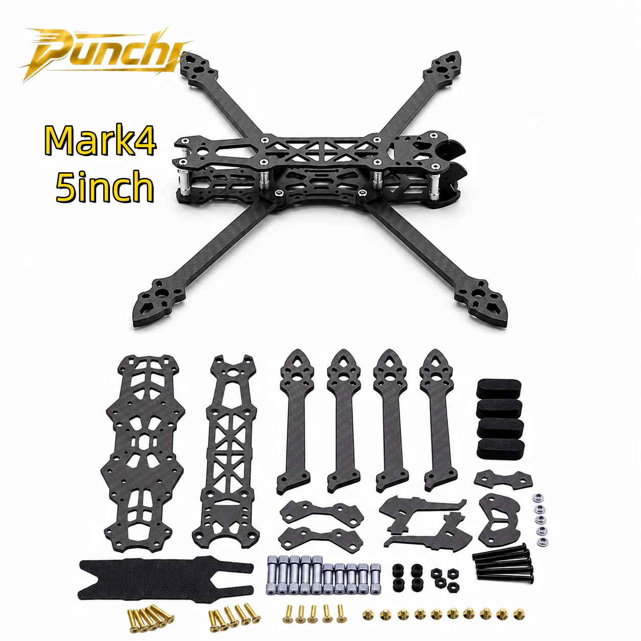 Mark4 5inch FPV Carbon Fiber Frame 225mm Wheelbase with 5mm Arm Freestyle Long Range Frame for RC Quadcopter Racing Drone