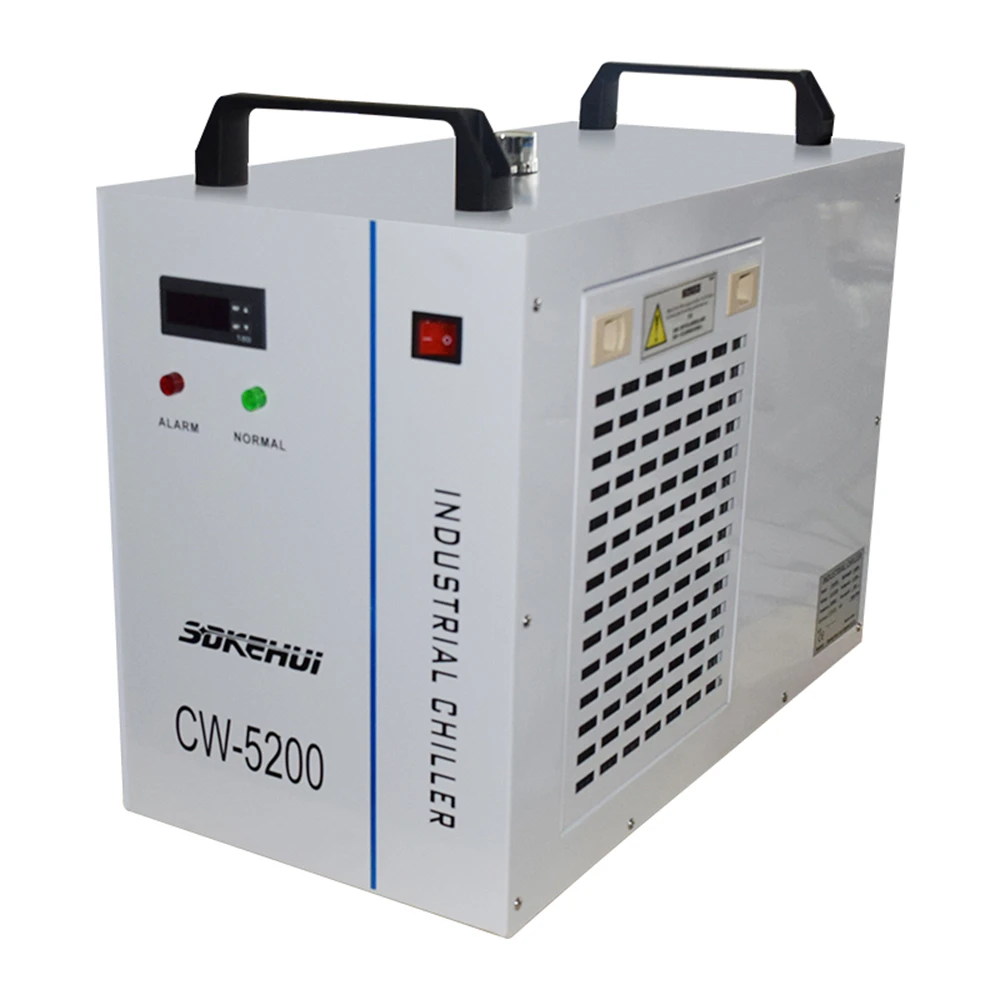 เครื่องทําความเย็นอุตสาหกรรม CW5200 ราคาโรงงานอดีตหลอดเลเซอร์ Co2 เครื่องทําความเย็นขนาดเล็ก CW5200