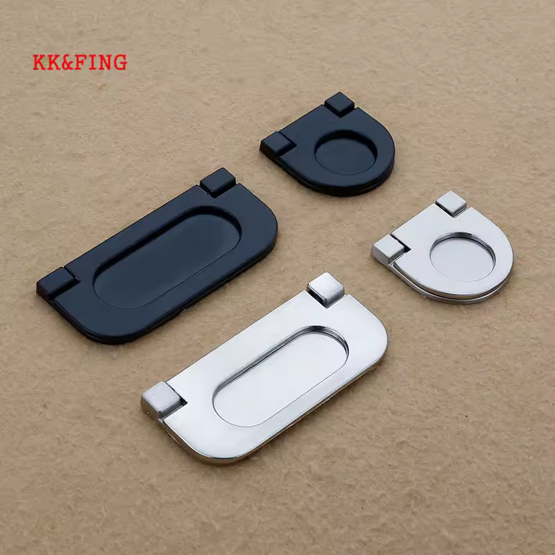 KK & FING-tiradores de puerta de armario ocultos de aleación de Zinc, tiradores empotrados, perillas de Tatami para puerta de armario de dormitorio, herrajes para manija de muebles