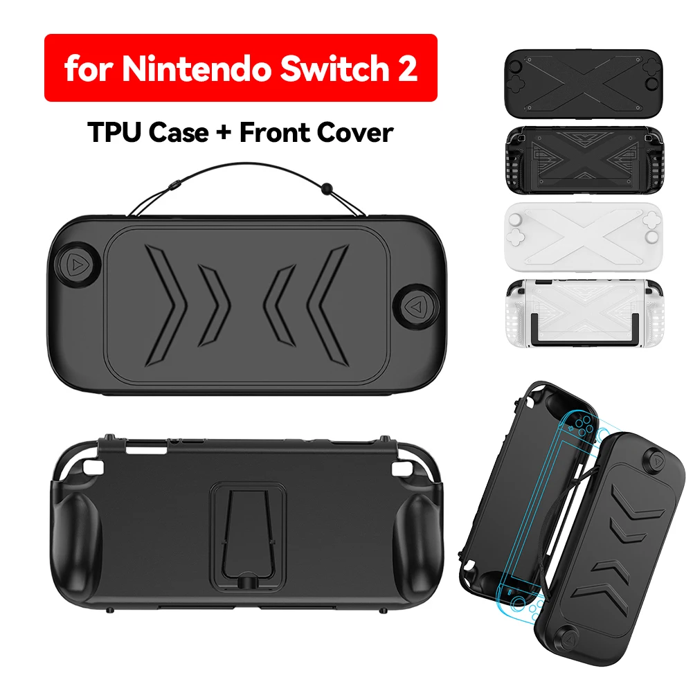 

TPU Case with Stand for Nintendo Switch 2 host Accessory Protective Shell & Removable ABS Front Cover Shockproof Hand Shell