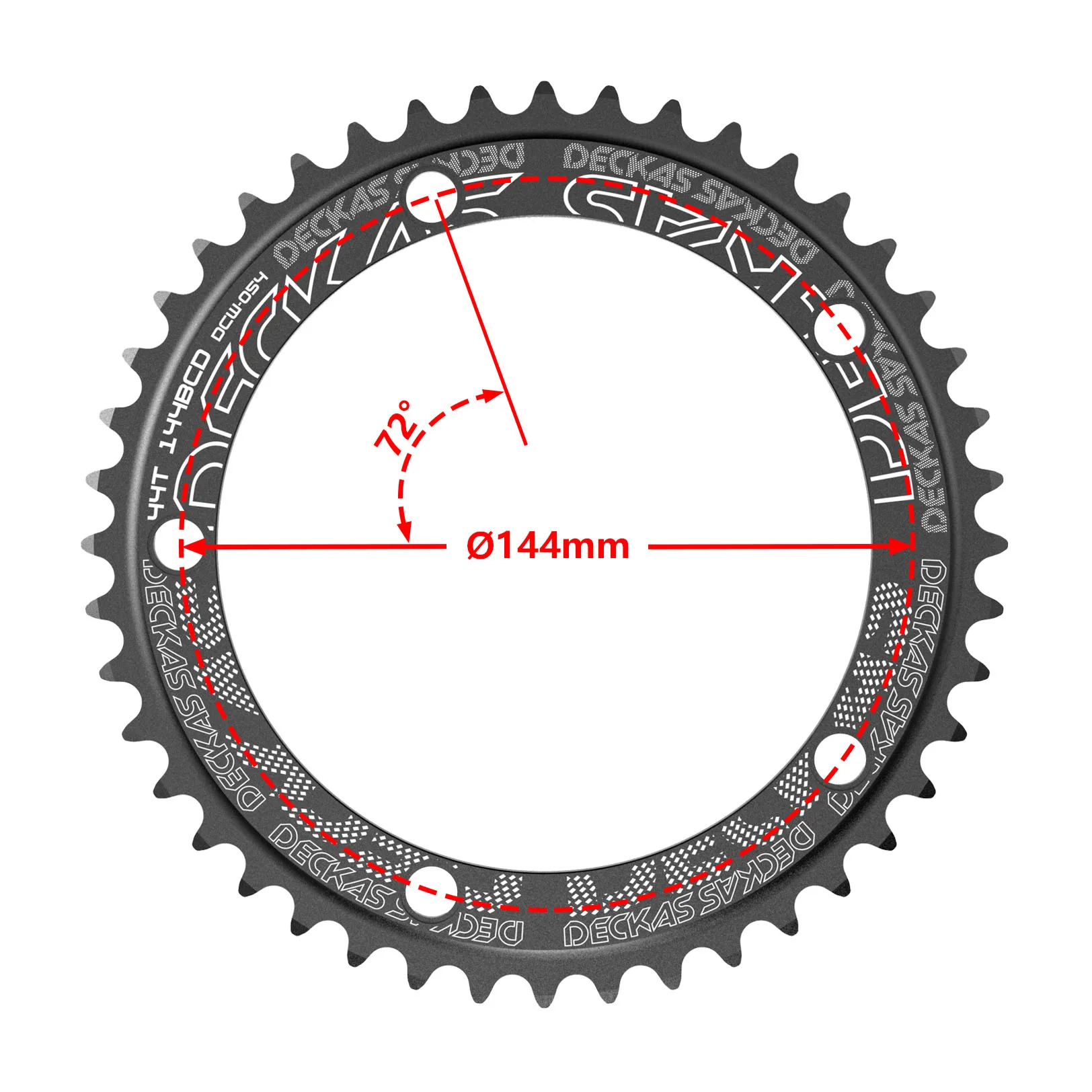 Deckas 144BCD Chainring 44T 46T 48T 50T 52T 54T 56T Single Chainring Large Teeth For TMB Bike