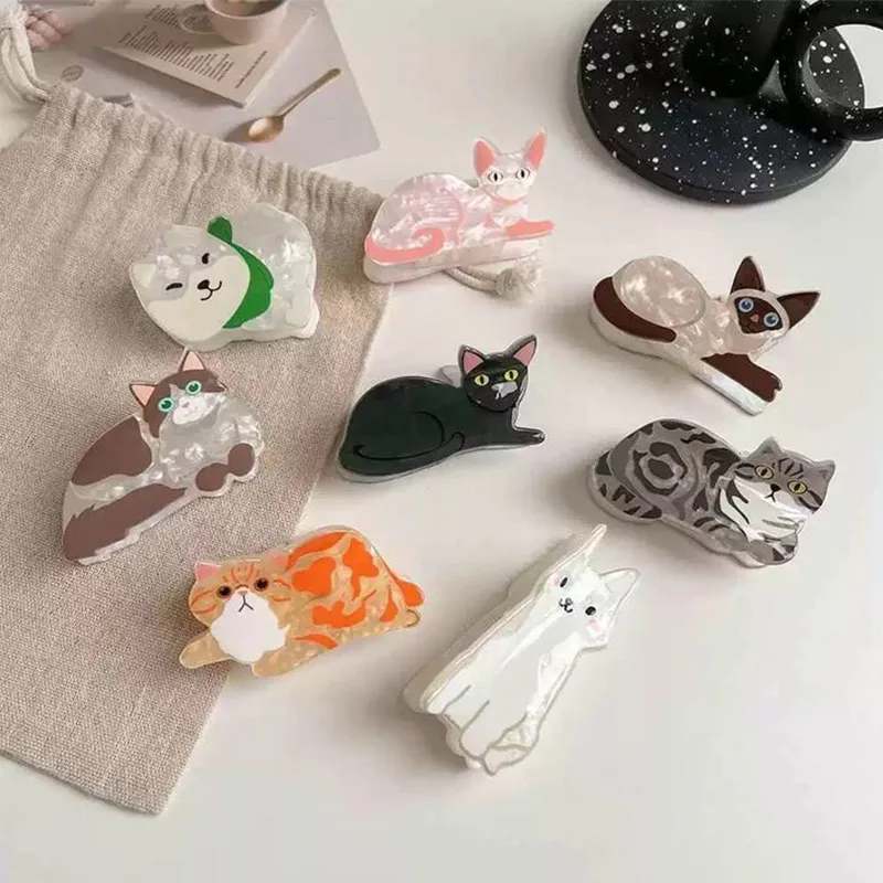 หวานและน่ารัก Hairpin อะคริลิคคุณภาพสูงผมคลิปฉลามน่ารักแมวสุนัขการ์ตูนผม Claw Lady สั้นผมยาวคลิปผมผู้หญิง