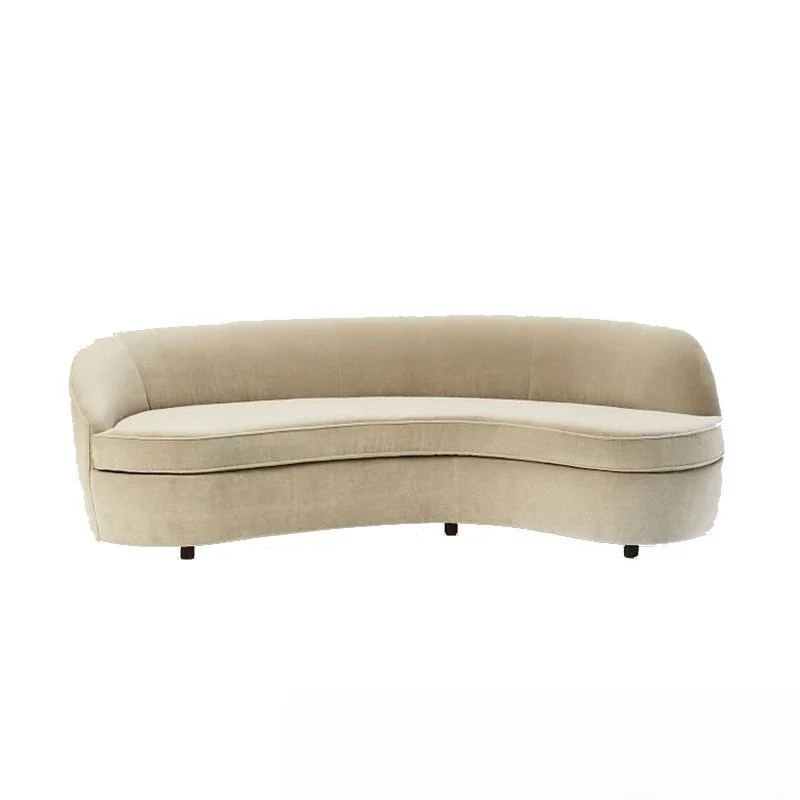 

Furniture Nordic modern living room flannel three-person removable and washable clothing store curved leisure reception sofa