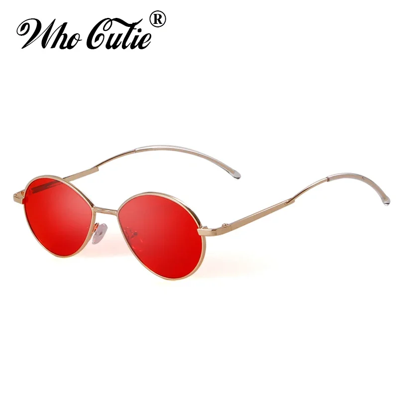 Fashion Red 90s Oval Skinny Sunglasses Men Women Brand Design Retro Vintage Wire Slim Frame Silver Lens Round Shades Sun Glasses