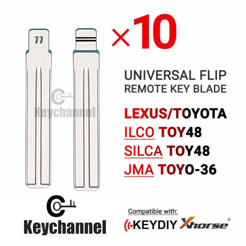 10 Stück Xhorse Autoschlüssel-Klinge TOY48 TOYO-36 77 # KD-Klinge für KD KD900 VVDI Fernbedienungsklinge TOY48 für Lexus Toyota Subaru Kia Hyundai – Detail 1