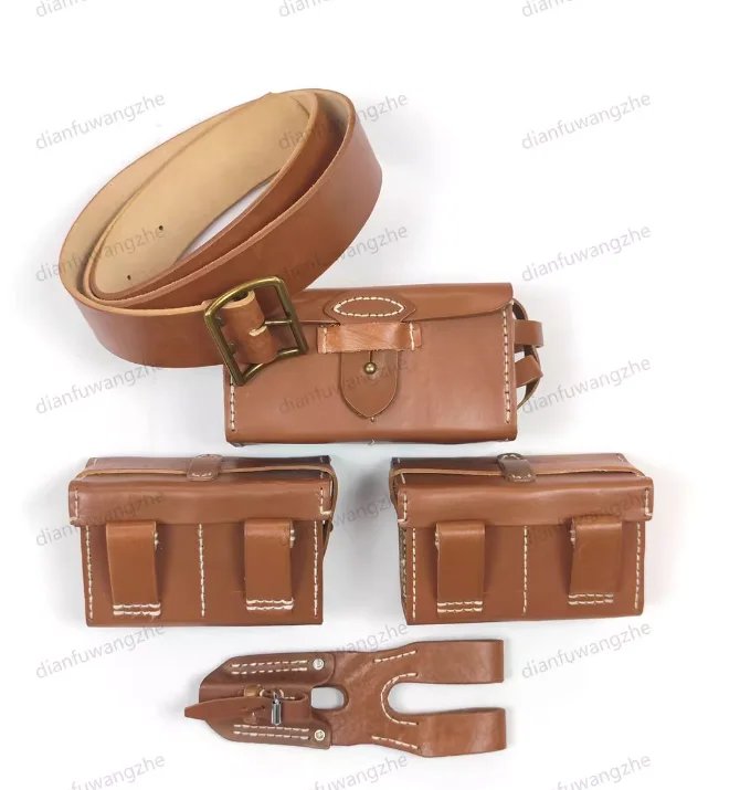 Japanese Style 38 Leather Goods Combination Set Belt/Front and Rear Boxes/Leather Hanging Replica