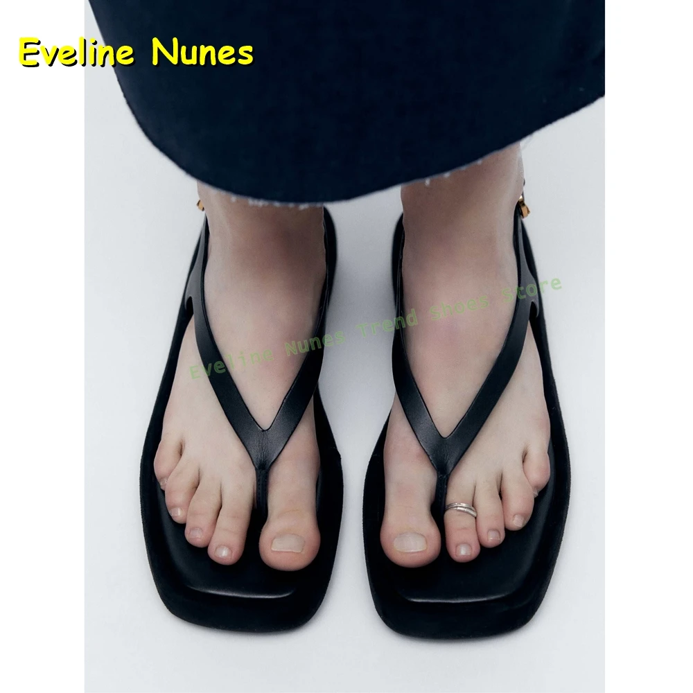 Women's Square Toe Flip Flop Sandals Minimalist Non Slip Casual Summer Beach Shoes Lightweight Dress Trendy Slippers 2026 Trend