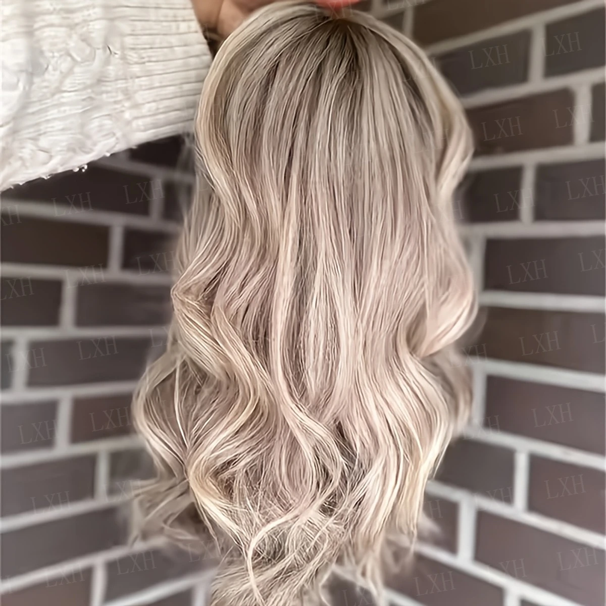 24Inch Highlight Blond Long 180%Density Body Wave HD Lace Frontal Wigs Hair Pre Plucked Hair Wigs For Women Baby Hair Deep Part