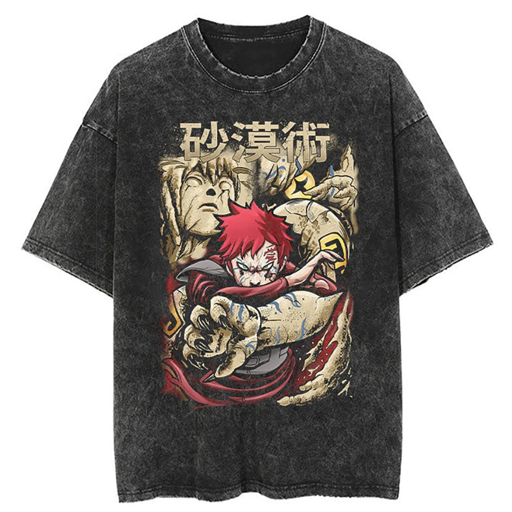 Hip Hop Streetwear T Shirt Japanese Anime Naruto Print T-Shirt Men Harajuku Cotton Tshirt Summer Short Sleeve Tops Tees