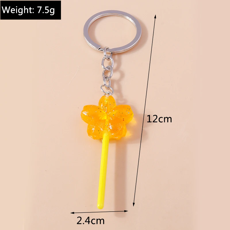 Cartoon Candy Farbe Harz Lutscher Schlüsselanhänger für Kinder Simulation Lebensmittel Schlüsselanhänger DIY Handtasche Anhänger Schlüsselanhänger DIY Zubehör – Detail 5