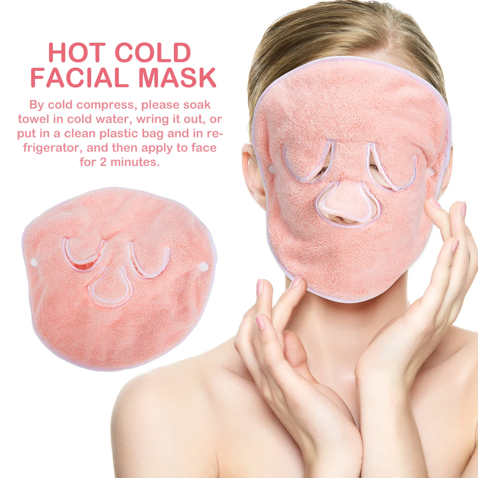 

Coral Fleece Face Mask Towel Soft Reusable Spa Skin Care Facial Steamer Hot Compress Moisturizing Anti Puffiness Facial Beauty