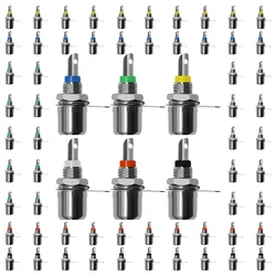 ニッケルメッキRCAパネルマウントメスソケットアダプター、RCAオーディオプラグコネクター、20個、100個、500個
